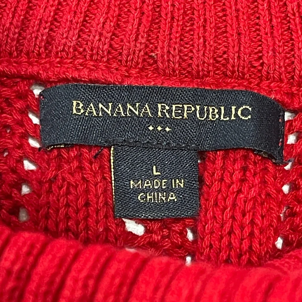 Banana Republic 100% cotton Red Cowl Turtleneck Short Sleeve Sweater - Picture 9 of 11